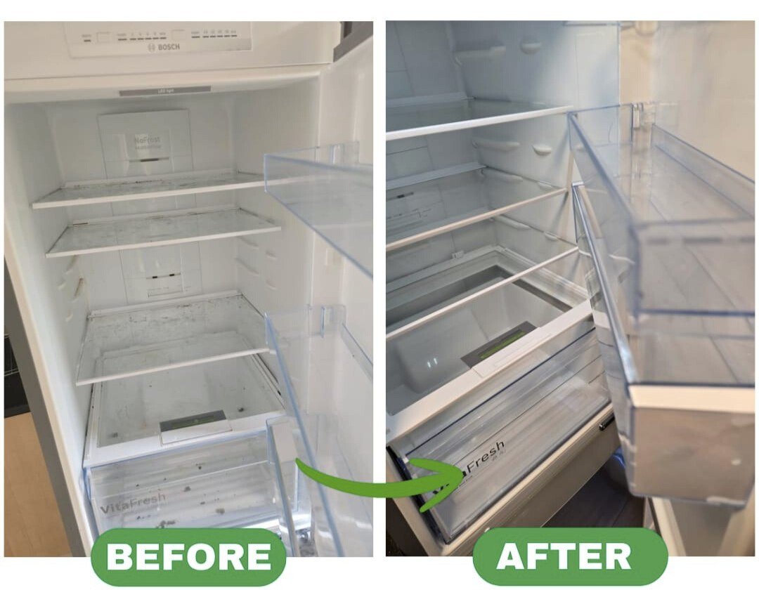 Fridge deep clean: before and after by FreshEnd