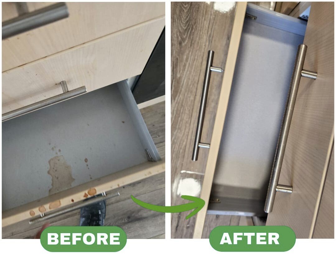 Kitchen drawer & cupboard: before and after by FreshEnd