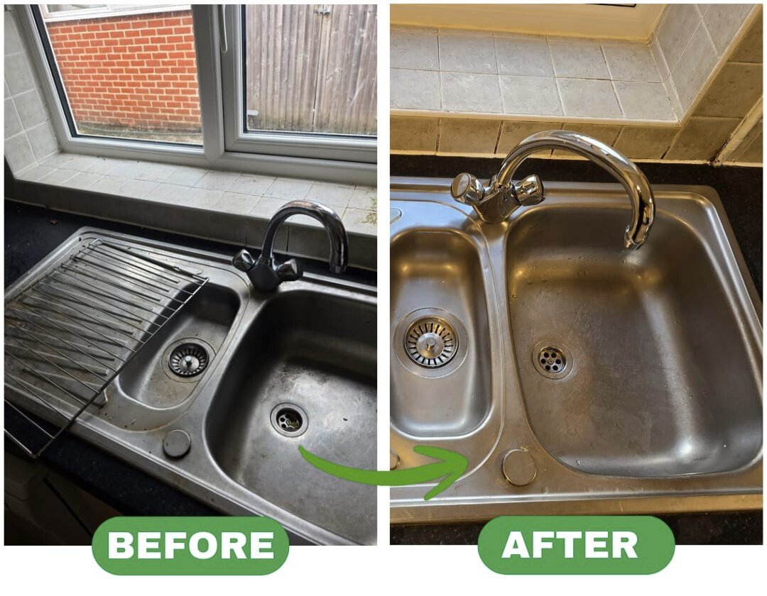 Kitchen sink deep clean: before and after by FreshEnd