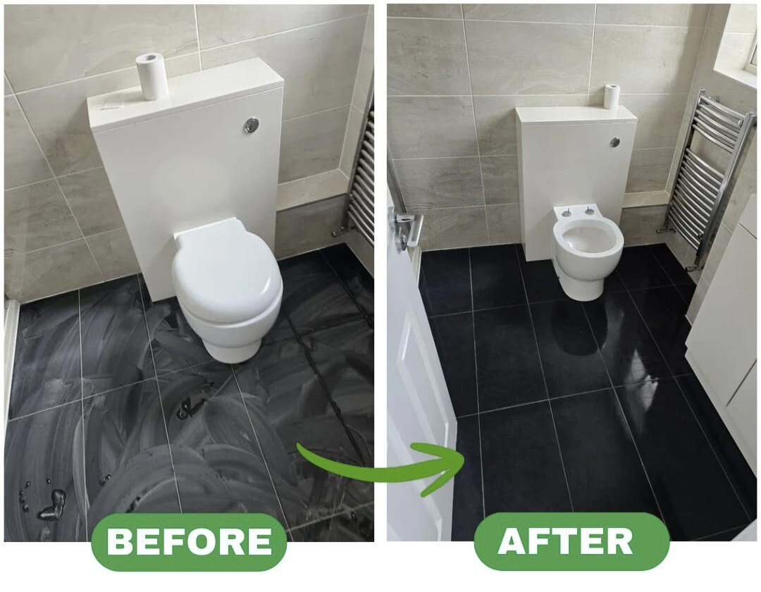 Bathroom floor deep clean: before and after by FreshEnd